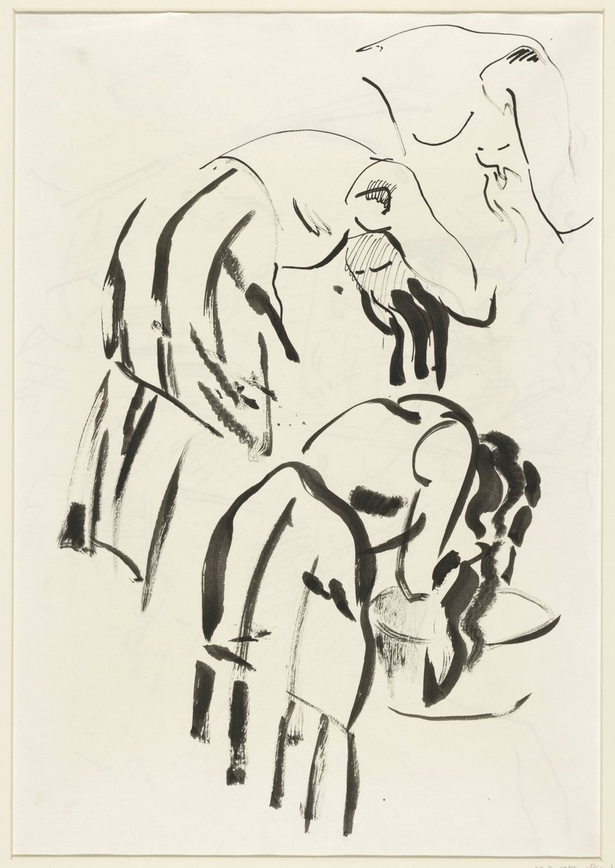 Schizzi di una Donna che si Lava i Capelli da Rik Wouters