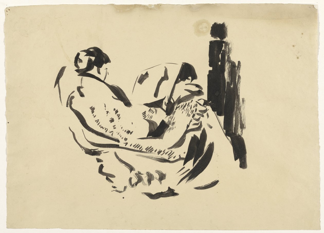 Studio di Nel Wouters, seduta in una poltrona da Rik Wouters