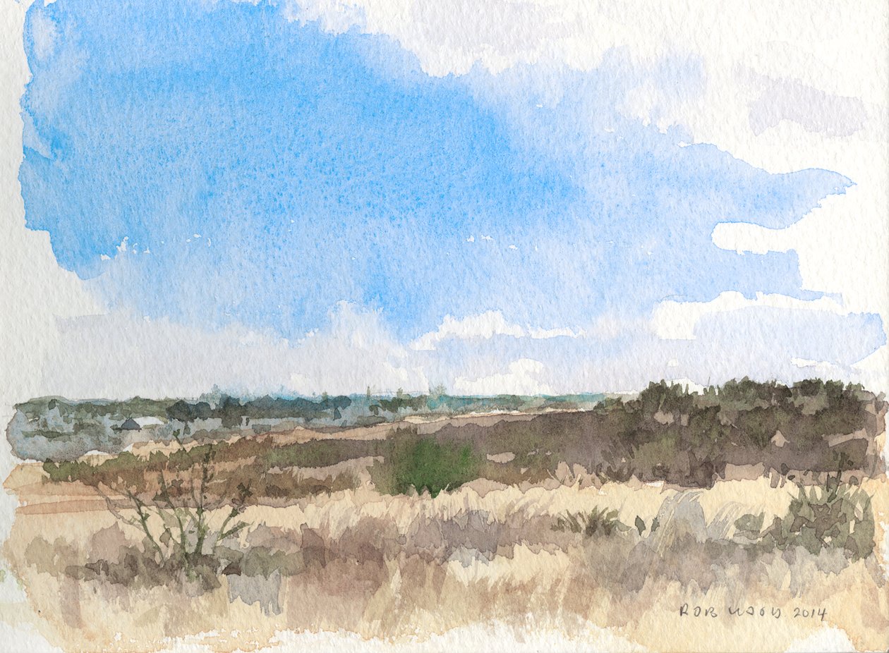 Inverno nella prateria, 2014 (acquerello su carta) da Rob Wood