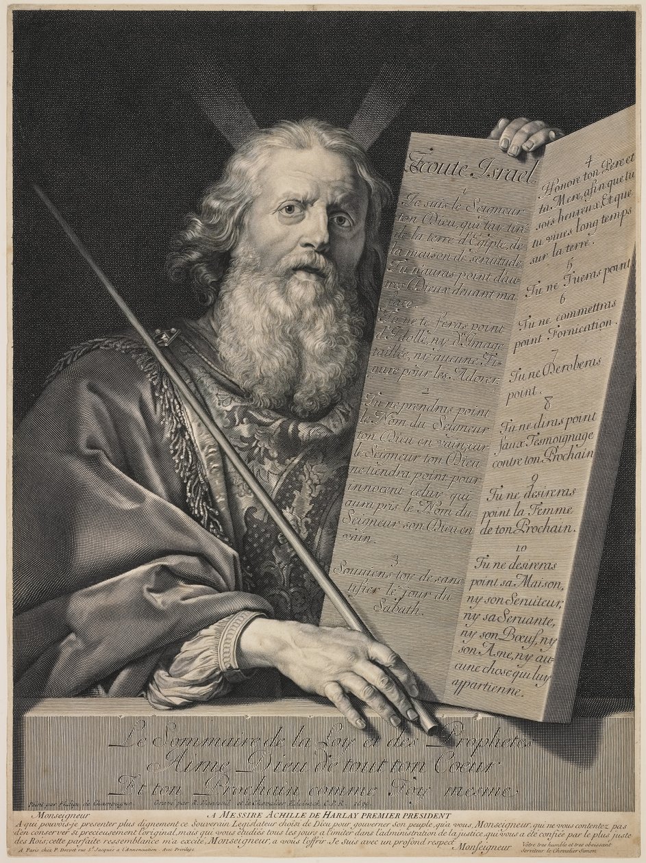 Mosè presenta i Dieci Comandamenti, 1699 da Robert Nanteuil