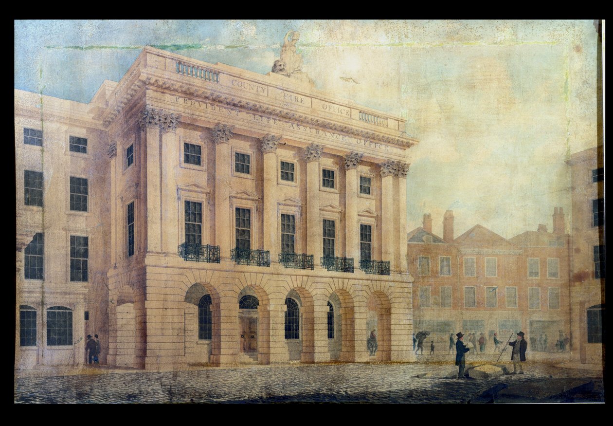 Ufficio del fuoco della contea in Regent Street, Londra, 1819 da Robert Abraham