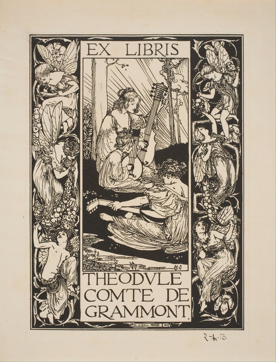 Ex libris di Theodule, Conte di Grammont da Robert Anning Bell