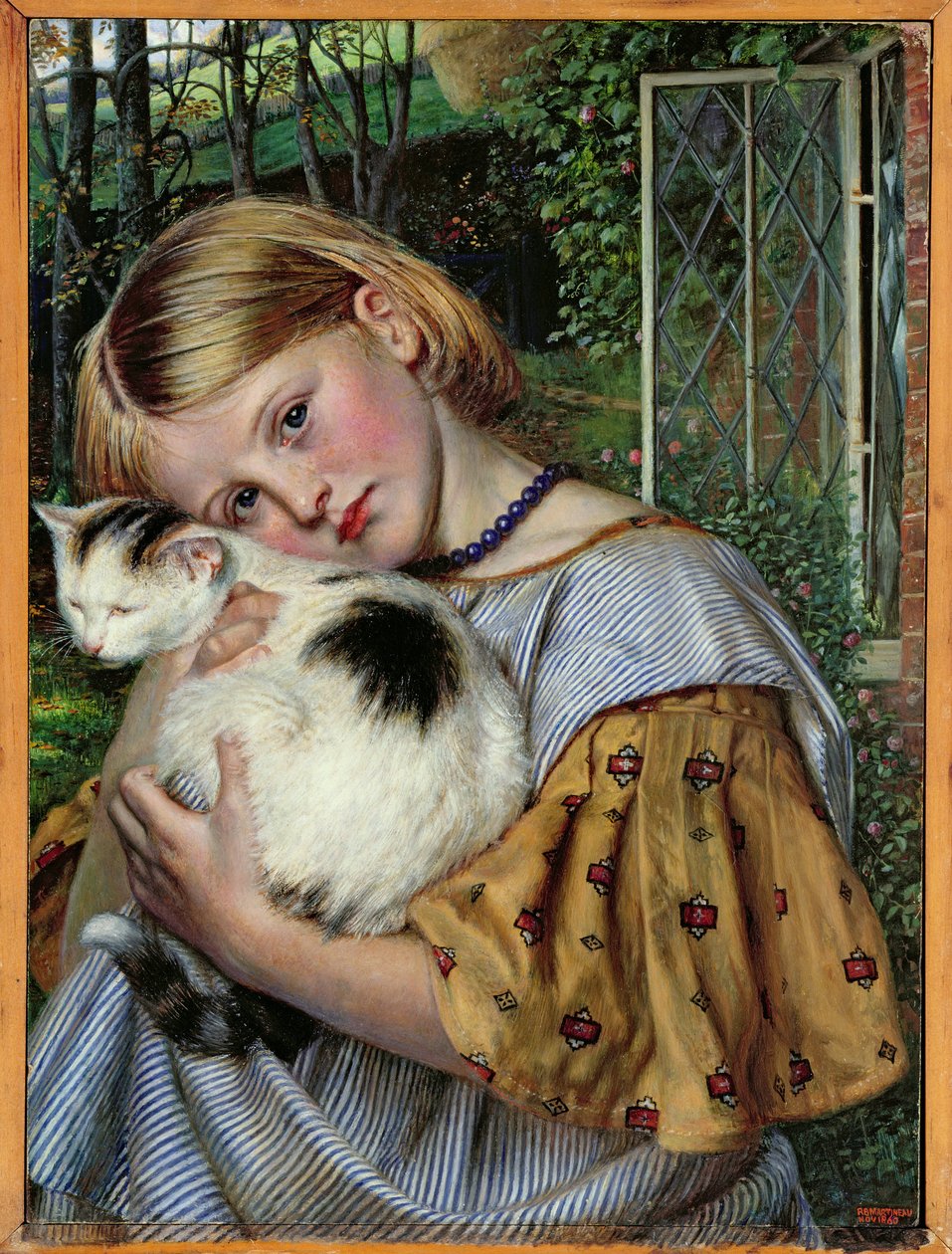 Una ragazza con un gatto da Robert Braithwaite Martineau