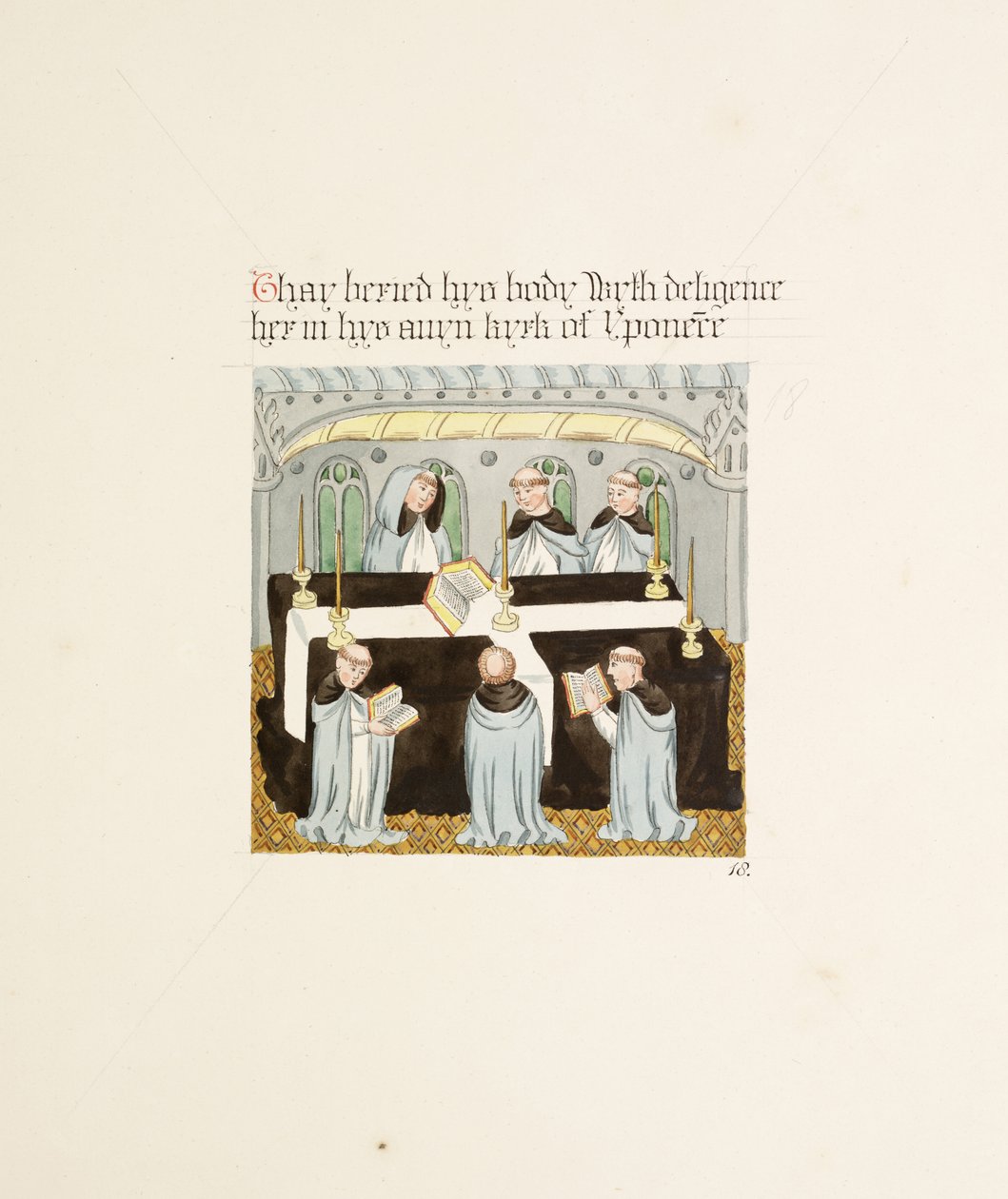 Ms. New Coll 380, f27r. Le antichità della Cattedrale di Santa Maria, Carlisle, disegnate da Robert Carlile, 1795 da Robert Carlile