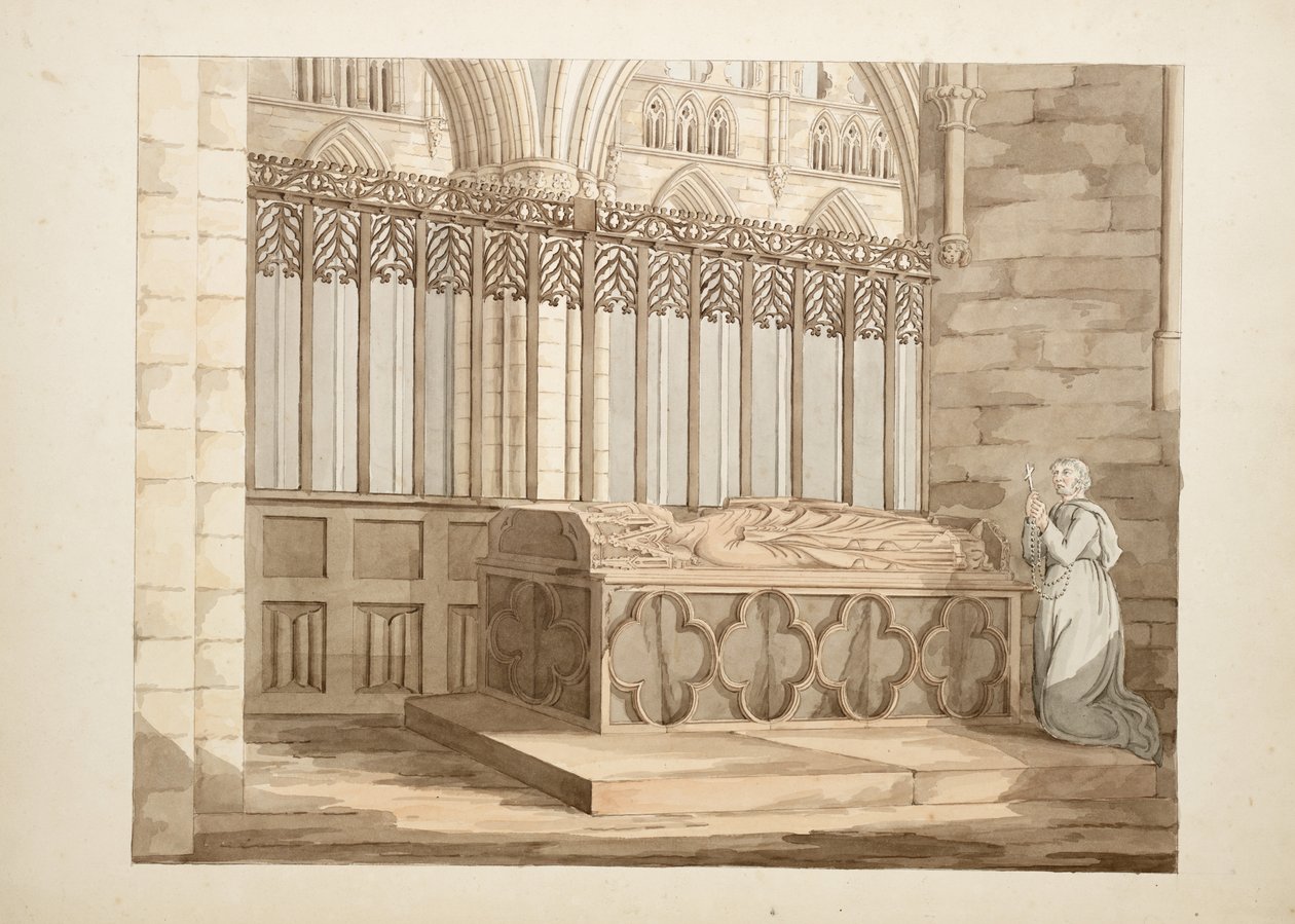 Ms. New Coll 380, f7r. Le antichità della Cattedrale di Santa Maria, Carlisle, disegnate da Robert Carlile, 1795 da Robert Carlile
