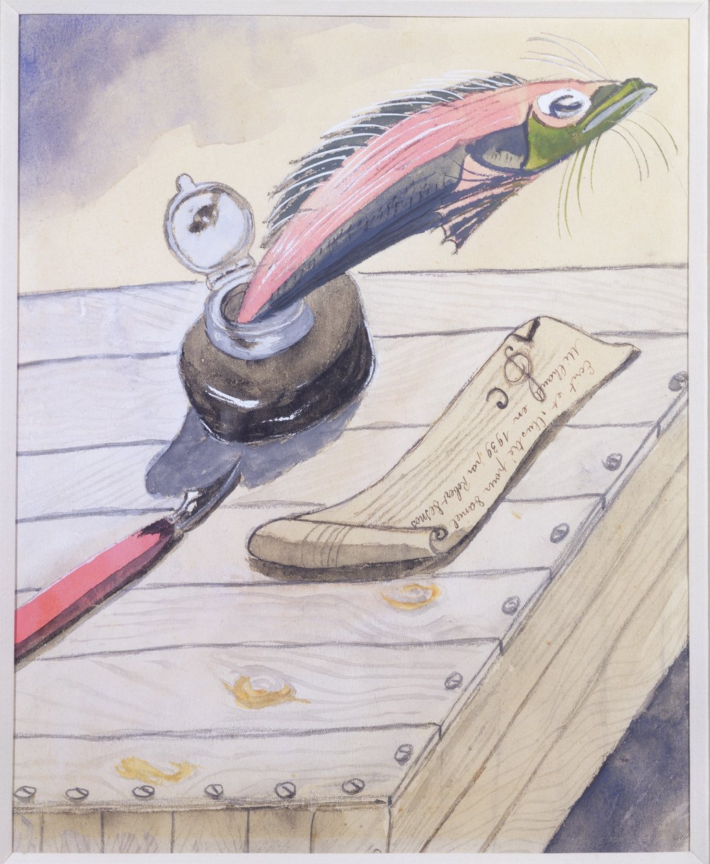 Il pesce che salta fuori dal calamaio, scritto e illustrato per Daniel Milhaud da Robert Desnos, 1939 da Robert Desnos