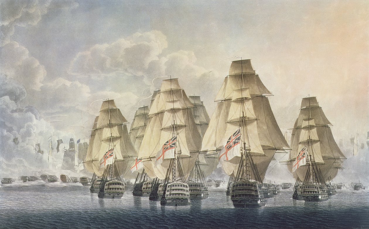 Battaglia di Trafalgar, divisione posteriore, 1806 da Robert Dodd