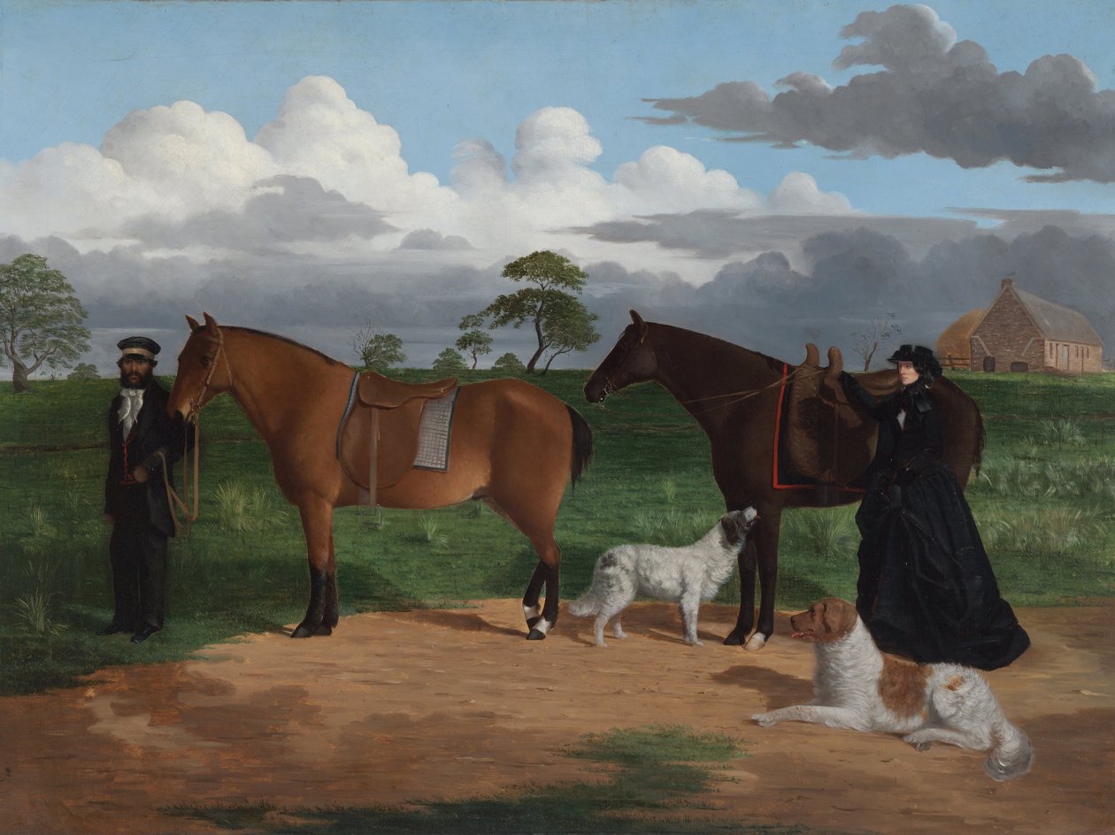 Mrs Adolphus Sceales con Black Jimmie alla stazione di Merrang da Robert Dowling