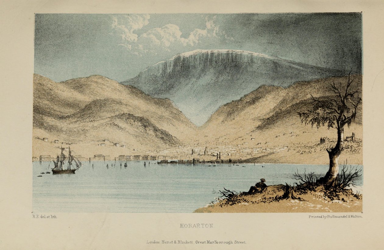 Hobarton, acquerello di Robert Elwes (1819-1878), un giovane gentiluomo britannico benestante di Norfolk da Robert Elwes