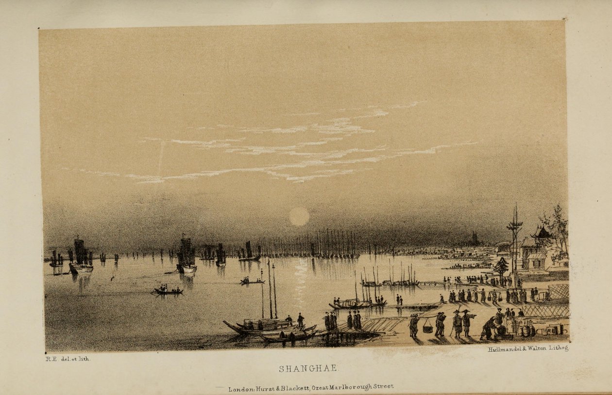 Shanghai, acquerello di Robert Elwes (1819-1878), un giovane gentiluomo britannico benestante di Norfolk da Robert Elwes