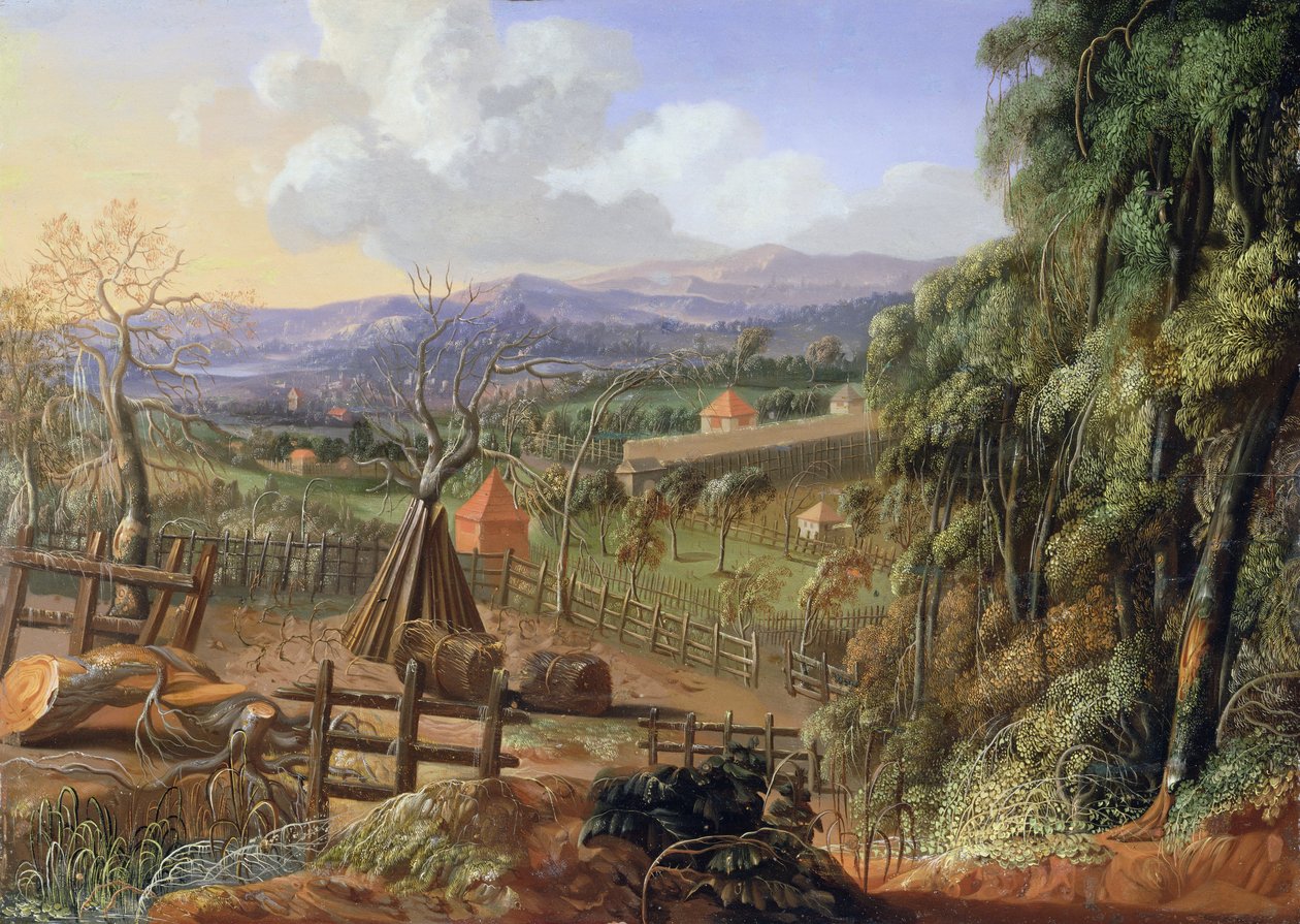 Paesaggio Autunnale in Inghilterra con una Tempesta Imminente, c.1735 da Robert Griffier