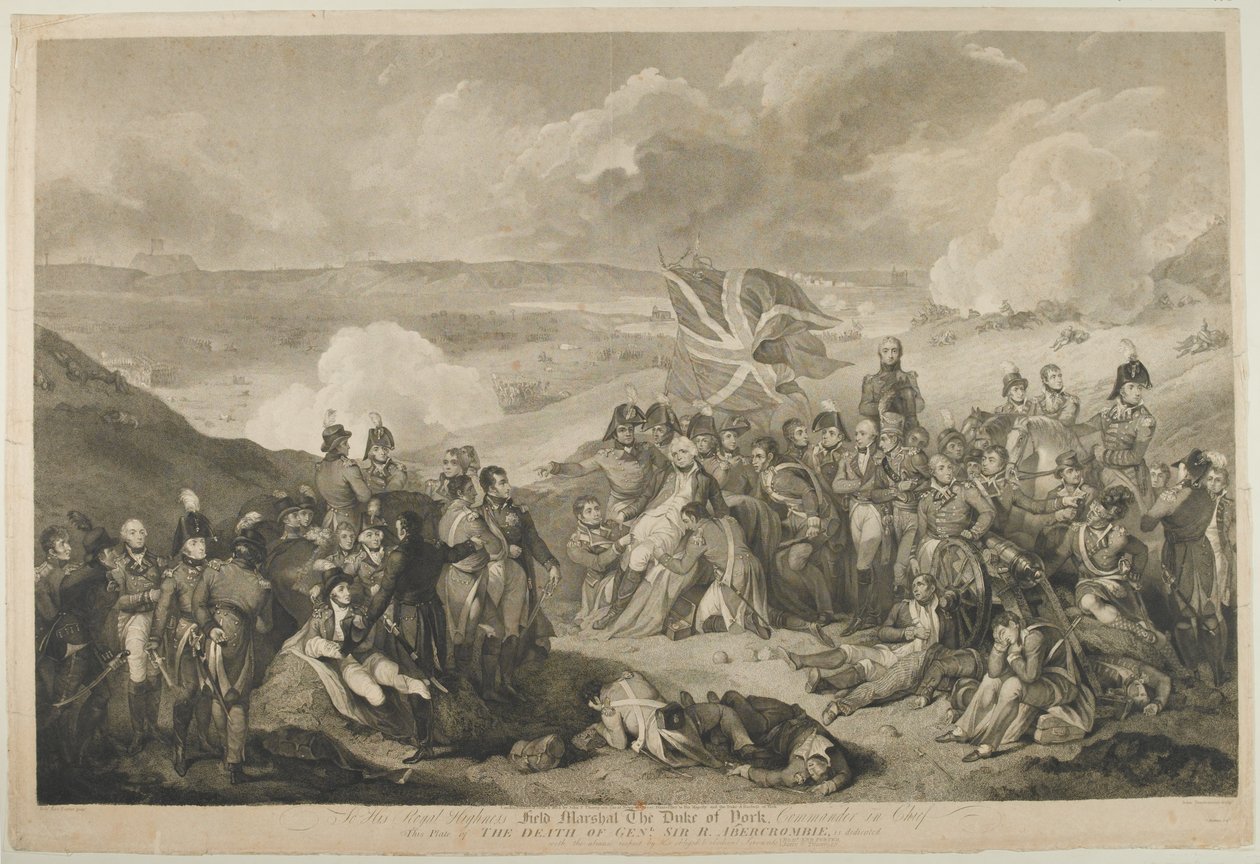 La Morte del Generale Abercrombie alla Battaglia di Alessandria, 21 marzo 1801, inciso da J. Vendramini, pubblicato 1804 da Robert Kerr Porter