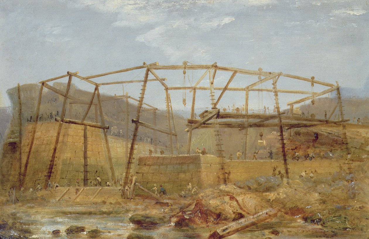 Punti di spur dei moli del porto interno, con cassaforma, maggio 1829 da Robert Mackreth