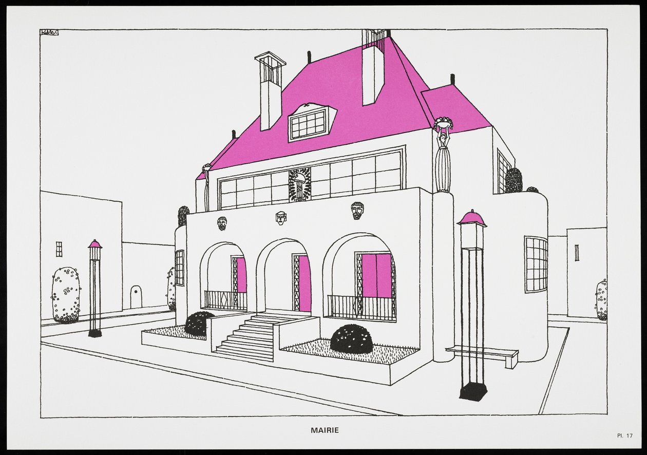 Mairie, da Une Cite Moderne, Disegni di Rob Mallet-Stevens Architetto, 1987 da Robert Mallet Stevens
