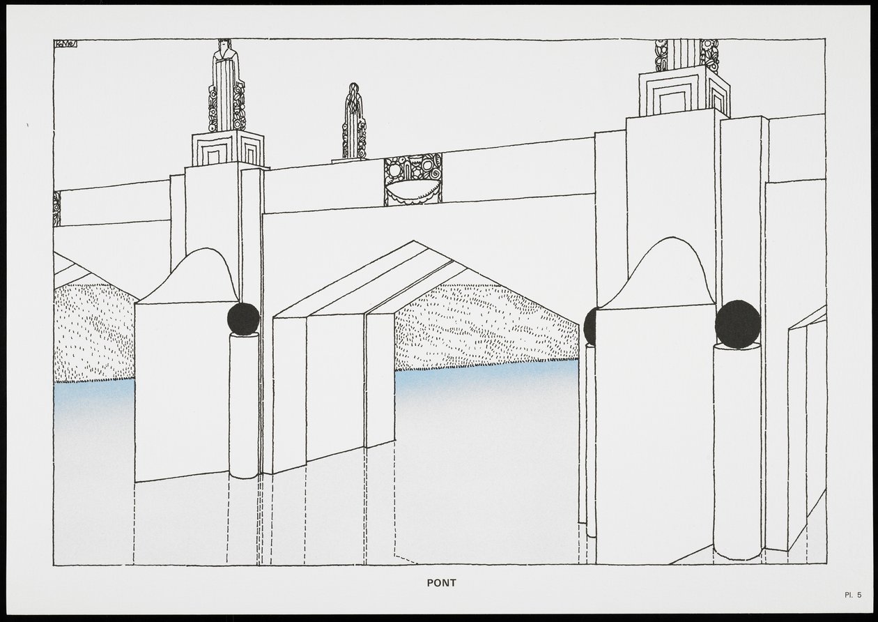 Pont, da Une Cite Moderne, Dessins de Rob Mallet-Stevens Architecte da Robert Mallet Stevens