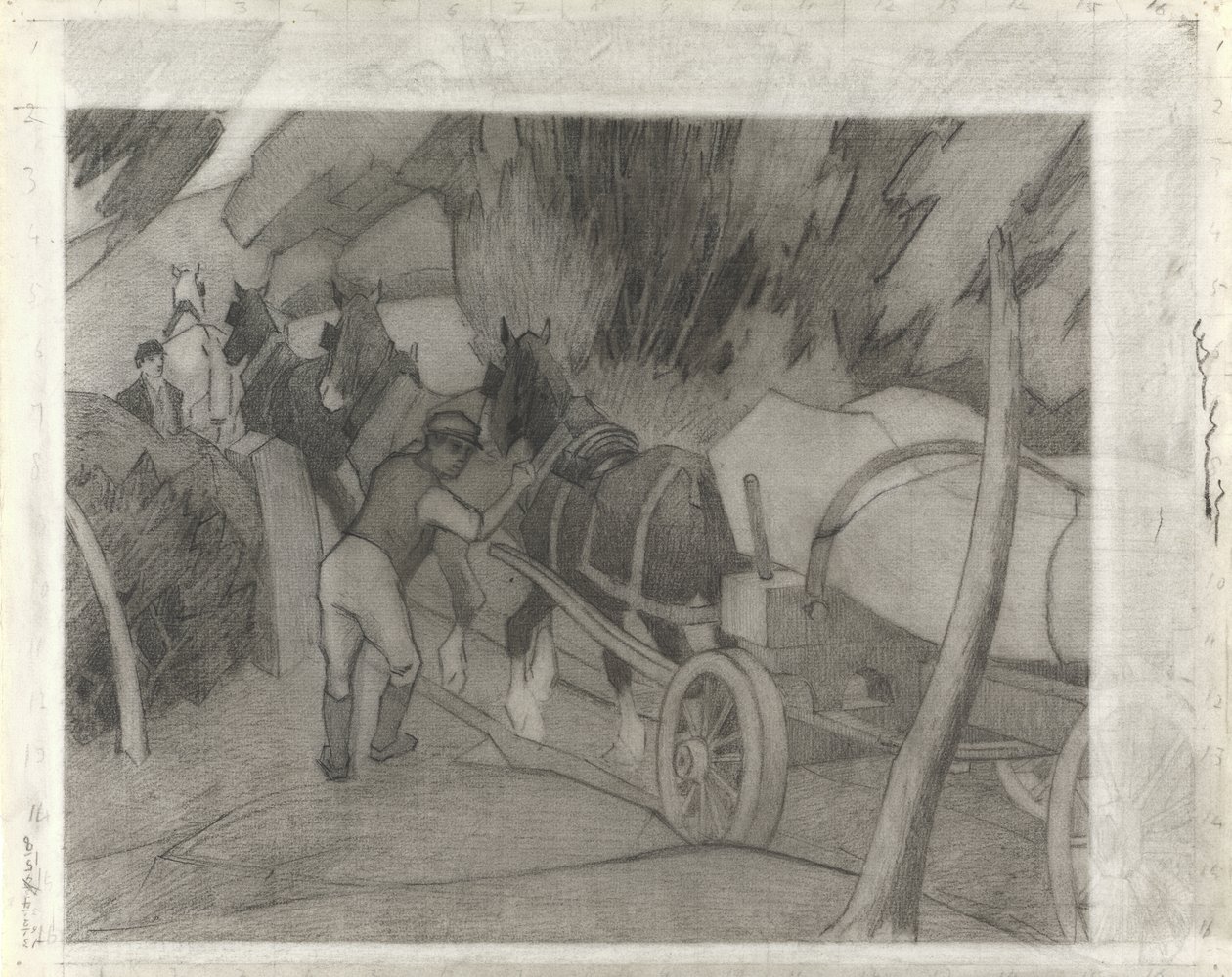 Trasporto del legname, c.1917 da Robert Polhill Bevan