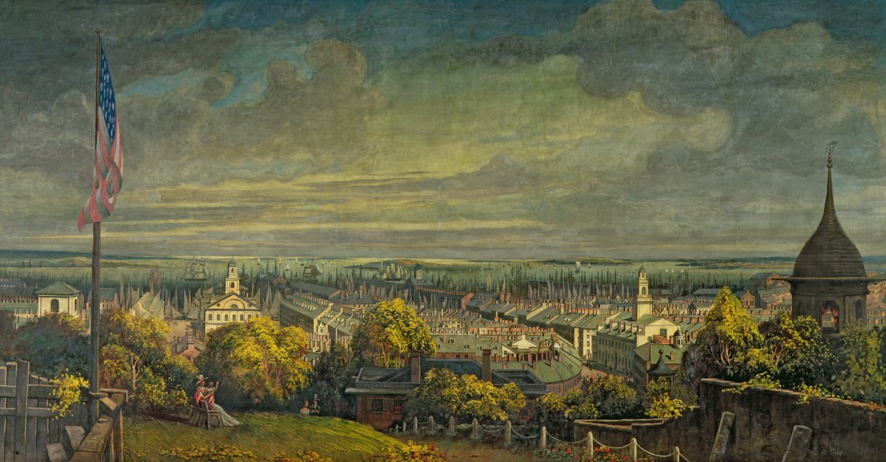 Porto di Boston dalla Casa del Sig. Greene, Pemberton Hill, 1829 da Robert Salmon