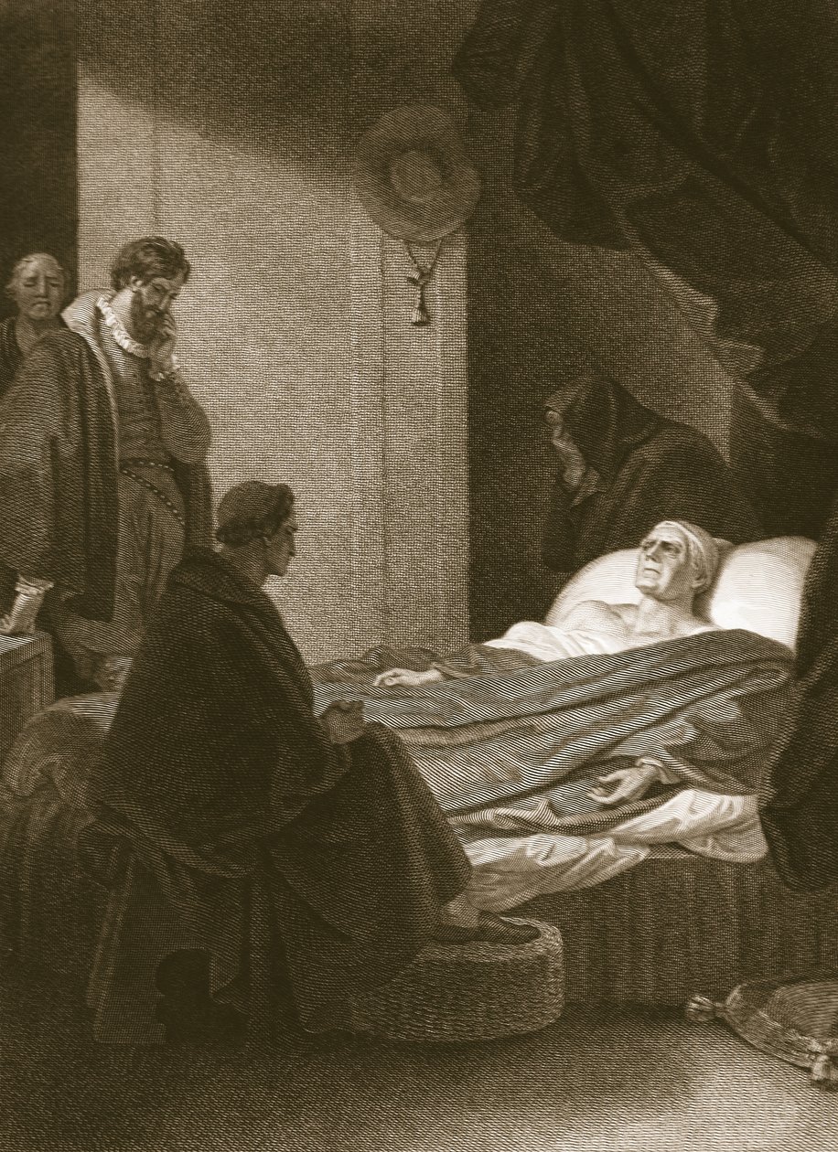 La Morte del Cardinale Wolsey, inciso da A. Smith, illustrazione da 