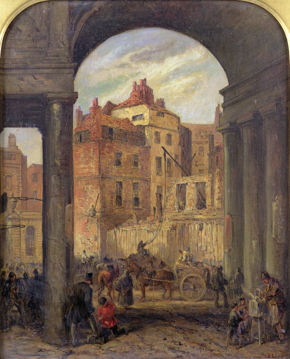 Foregate, Strand, ingresso a Boswell Court - demolito per il sito dei nuovi tribunali, 1868 da Robert Thomas Landells