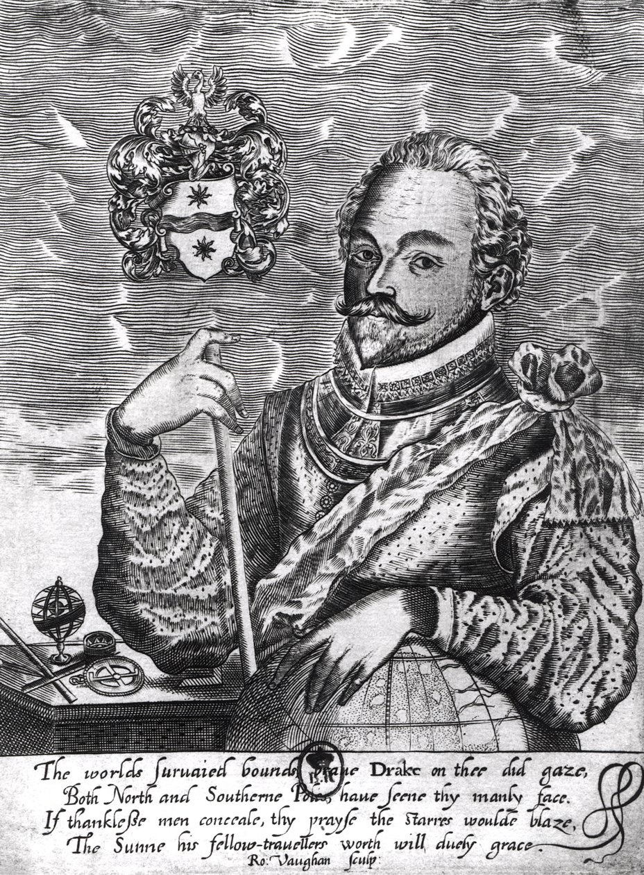 Ritratto di Sir Francis Drake da Robert Vaughan