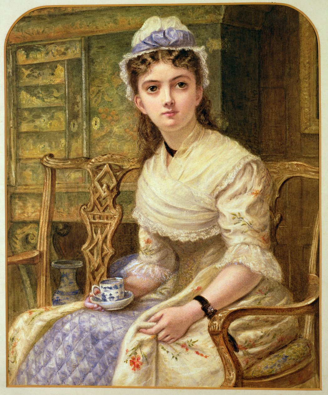 Una donna che prende il tè, 1895 da Robert W. Little