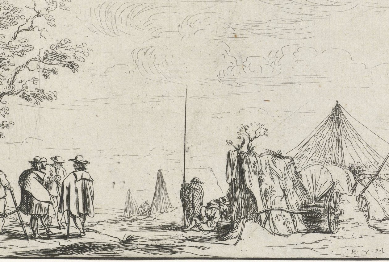 Soldati in un accampamento da Robert van den Hoecke