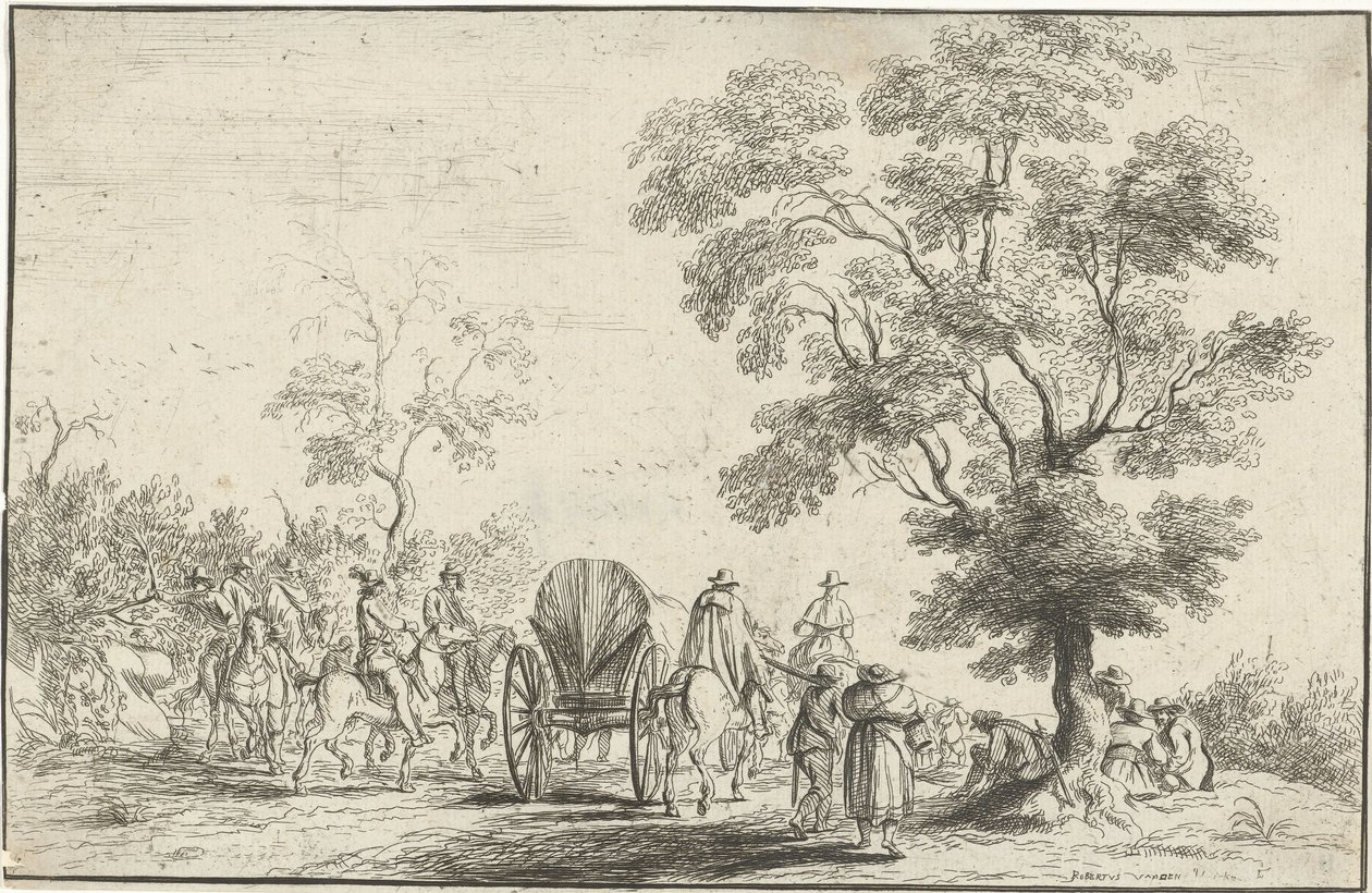 Carro scortato da cavalieri da Robert van den Hoecke