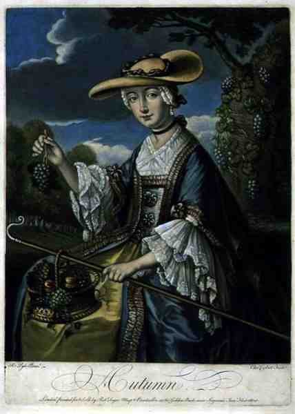 Autunno, inciso da C. Corbutt (Richard Purcell), pub. da Robert Sayer, c.1760 da Robert (after) Pyle