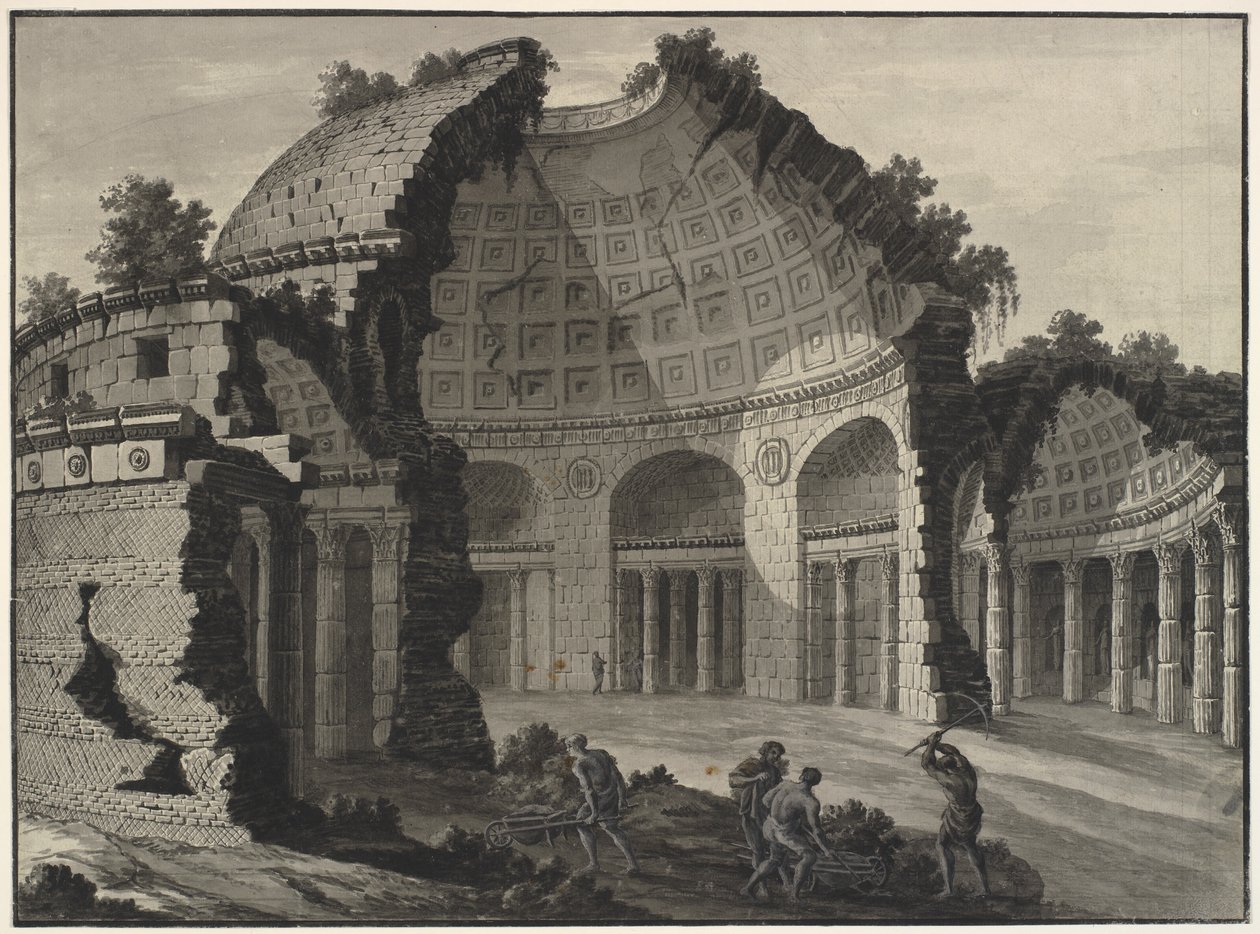 Fantasia architettonica delle rovine di una rotonda antica da Robert Adam
