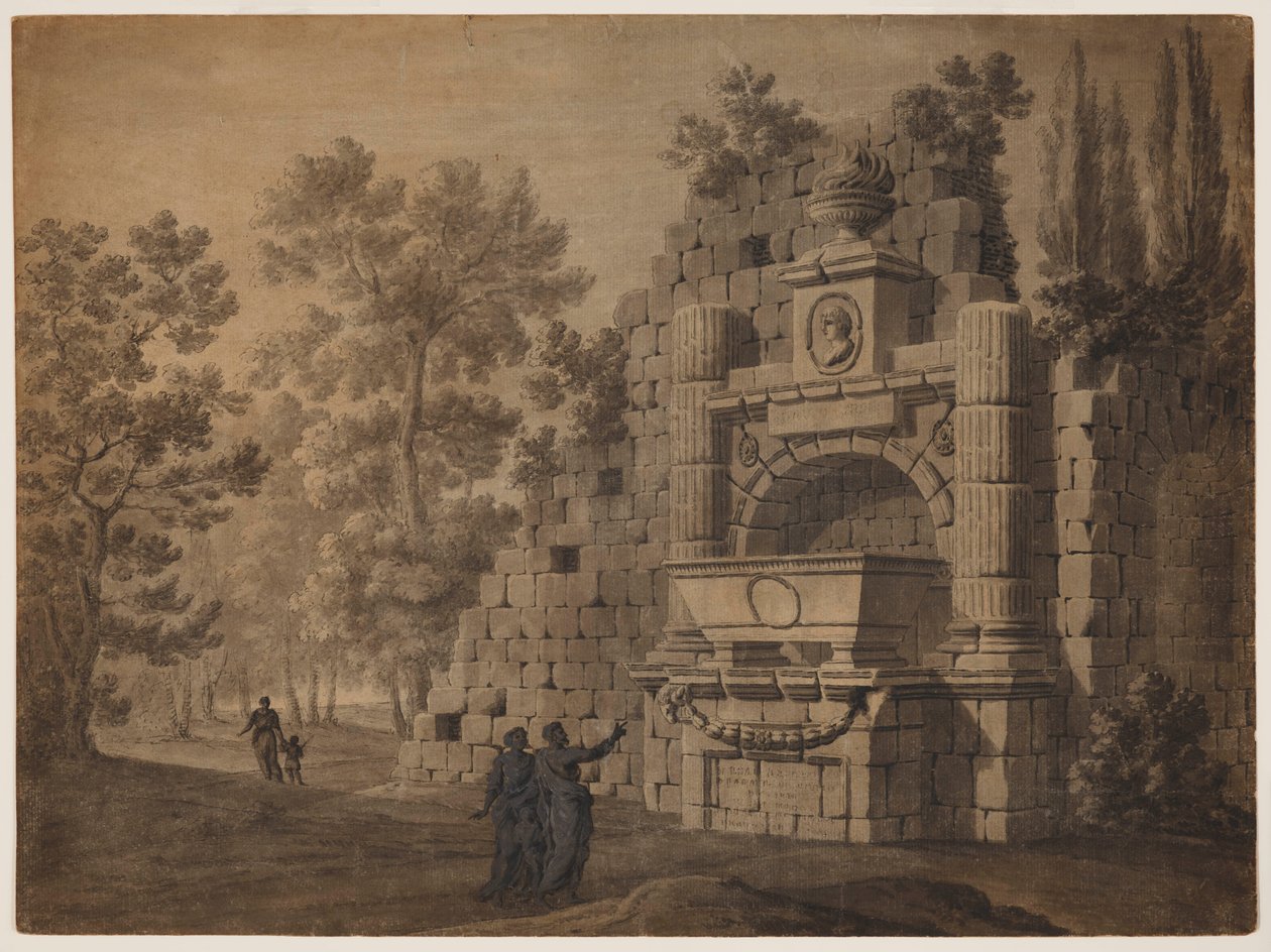 Capriccio con figure antiche tra monumenti classici in rovina da Robert Adam