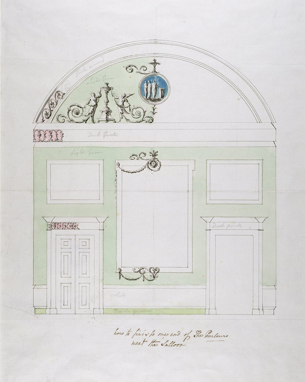 Progetto per la parete finale della sala da pranzo, Headfort House da Robert Adam