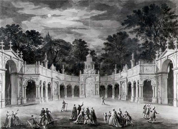 Le illuminazioni a Buckingham House per celebrare il compleanno di Giorgio III da Robert Adam