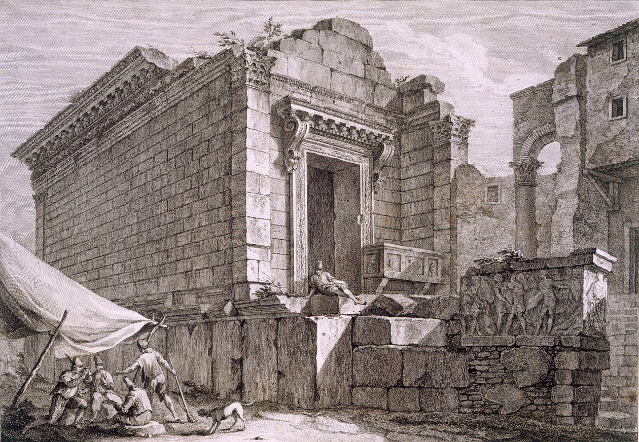Veduta del Tempio di Esculapio, pub. 1764 da Robert Adam