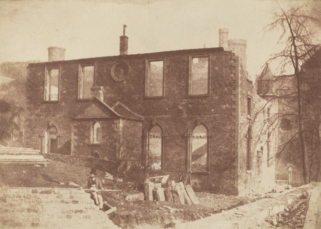 La cappella di Lady Glenorchy durante la demolizione, sul sito della stazione di Waverley, 1846 circa. 1846 (foto) da Robert Adamson