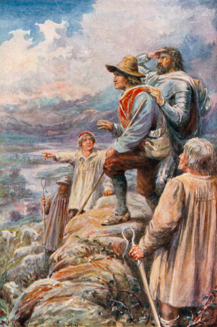 I pellegrini sulle montagne deliziose (litografia a colori) da Robert Ambrose (after) Dudley