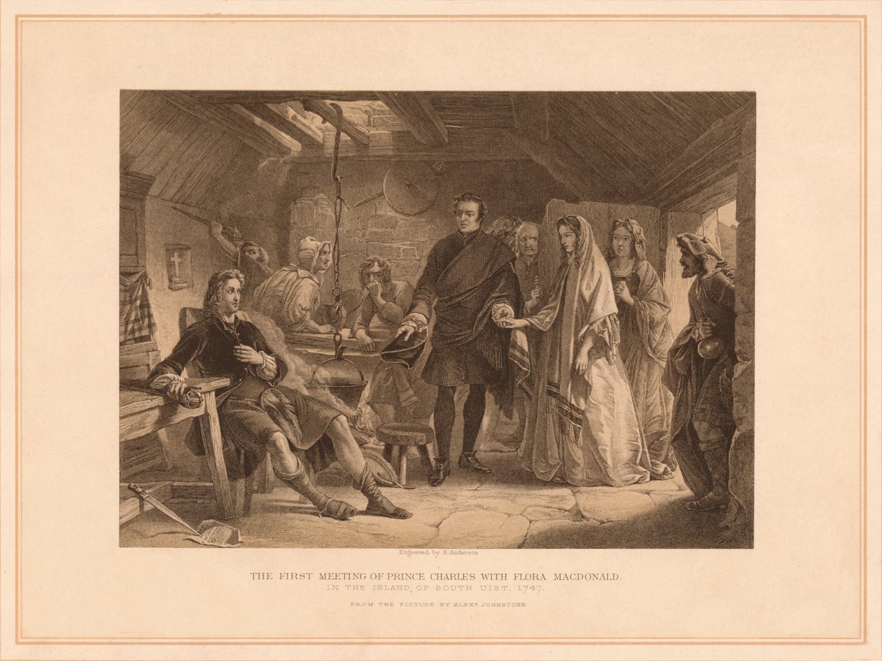 Il primo incontro del principe Carlo con Flora Macdonald, 1747 1878 da Robert Anderson