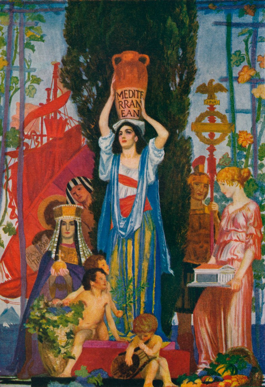 Schizzo dei Sette Mari, c1922, 1923 da Robert Anning Bell