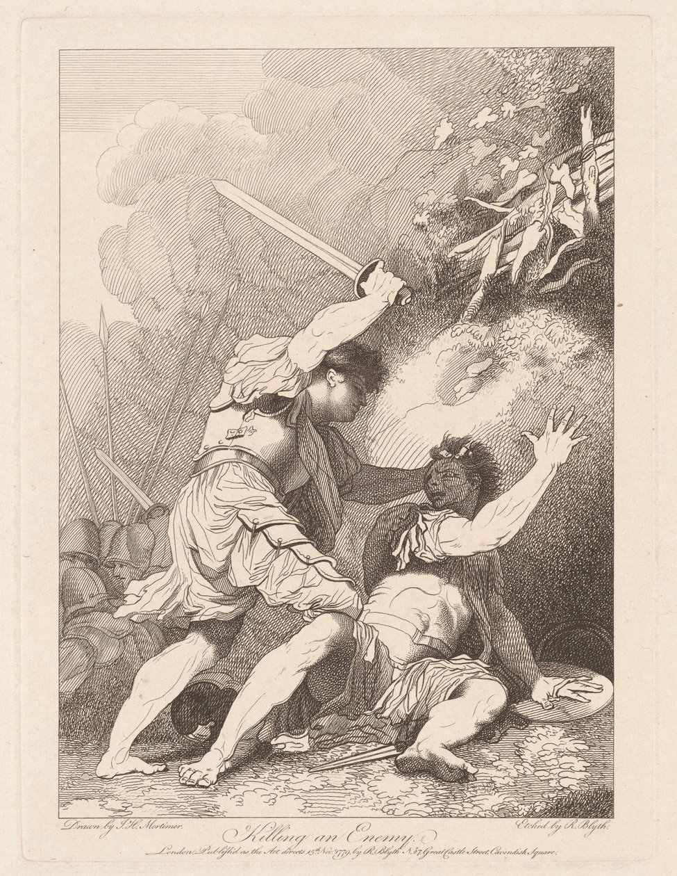 Uccidere un nemico da Robert Blyth, after John Hamilton Mortimer