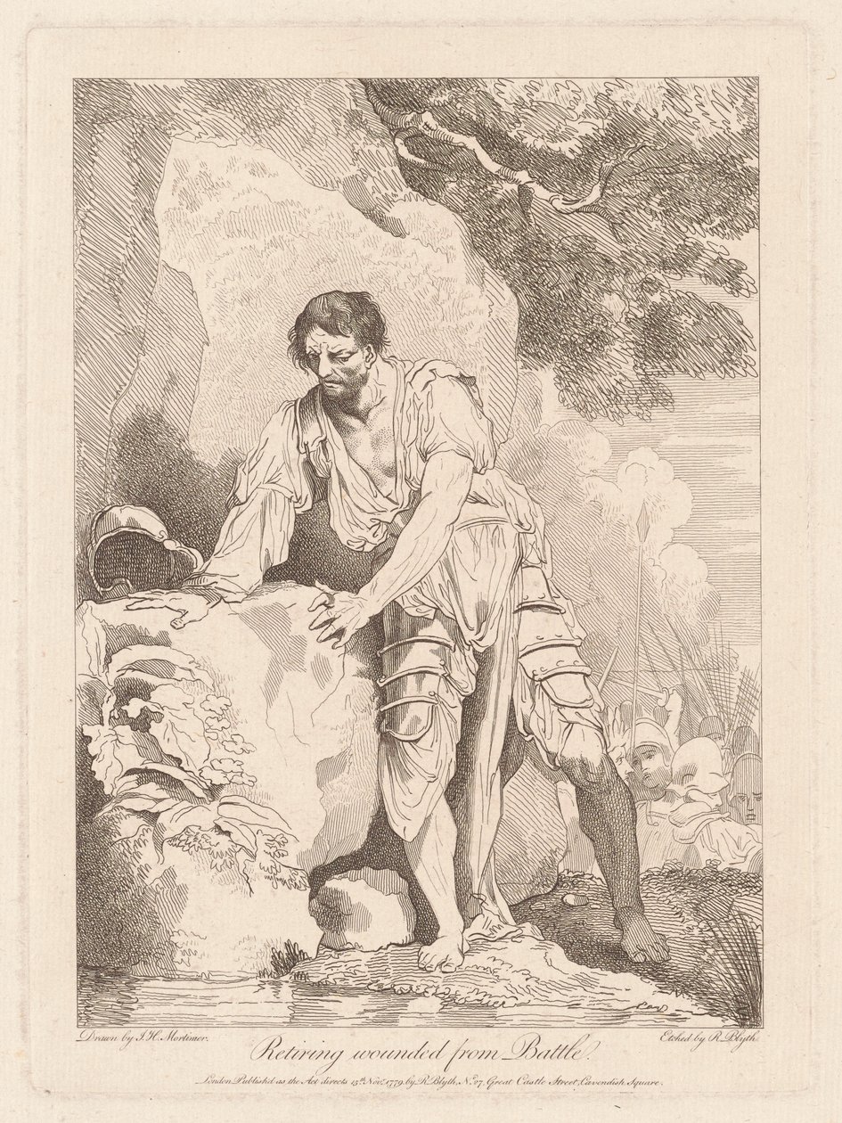 Ritirata dei feriti dalla battaglia da Robert Blyth, after John Hamilton Mortimer