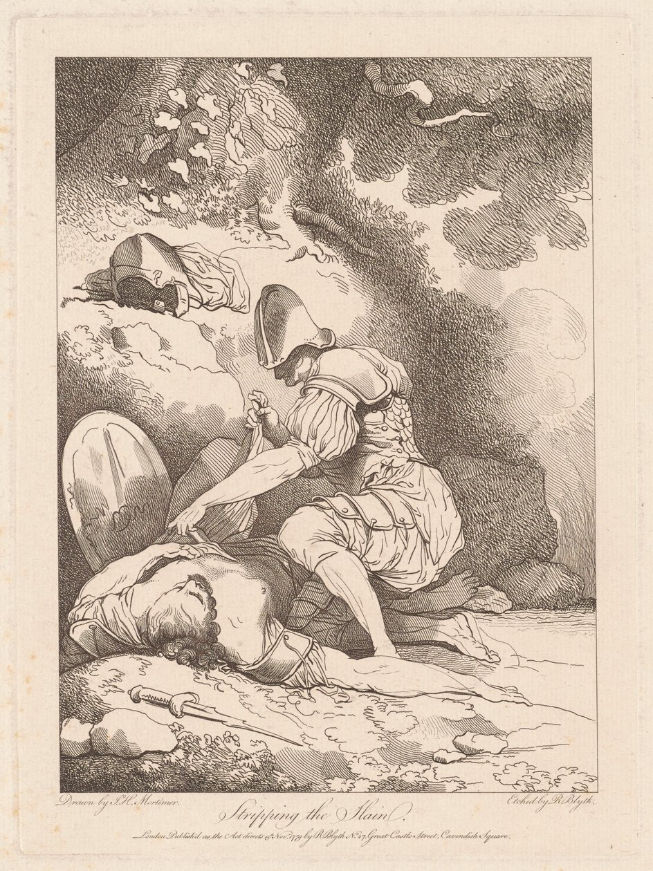 Spogliando i caduti da Robert Blyth, after John Hamilton Mortimer