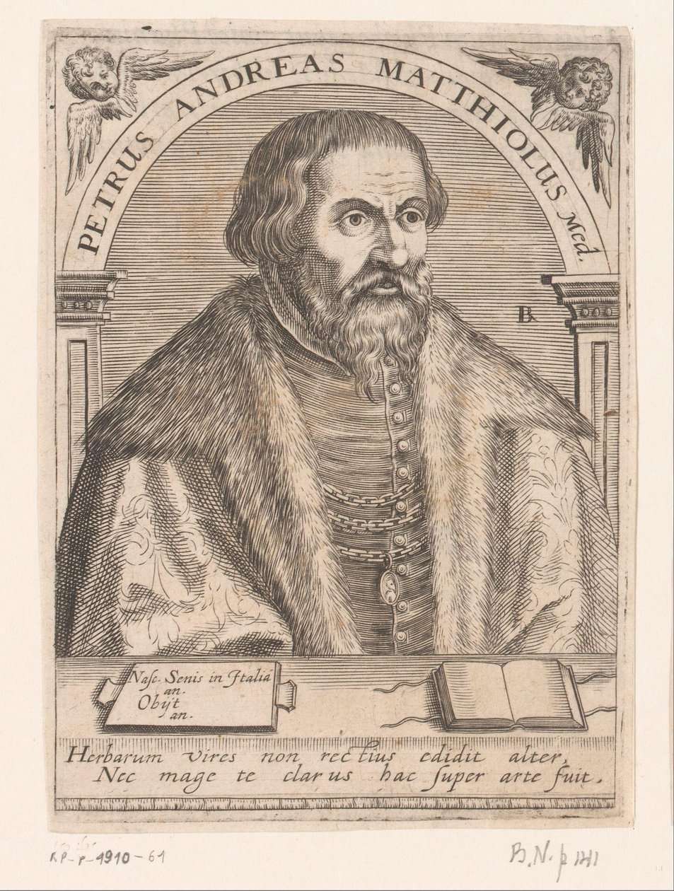Ritratto di Pietro Andrea Mattioli da Robert Boissard