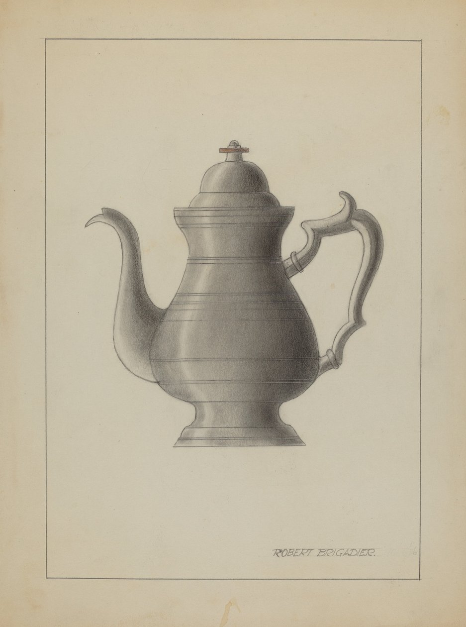 Caffettiera di peltro da Robert Brigadier