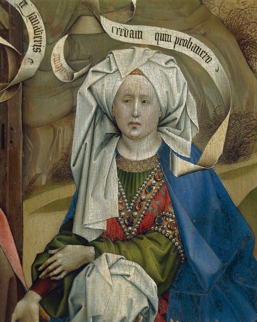 Dettaglio rappresentante donna dalla Natività, Maestro di Flemalle Robert Campin, circa 1420 da Robert Campin