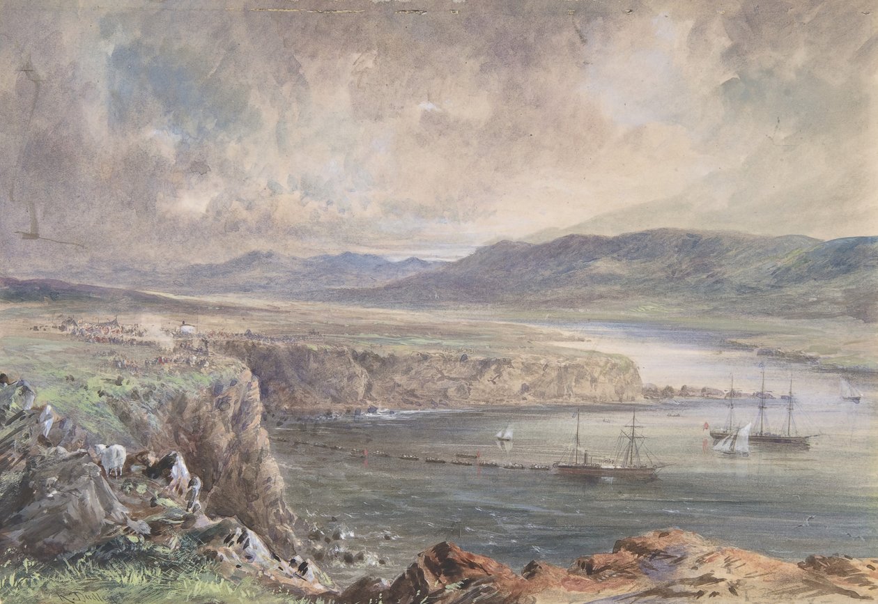 Baia di Foilhummerum, Valentia, Vista dal Forte di Cromwell: La Caroline e le Barche da Robert Charles Dudley