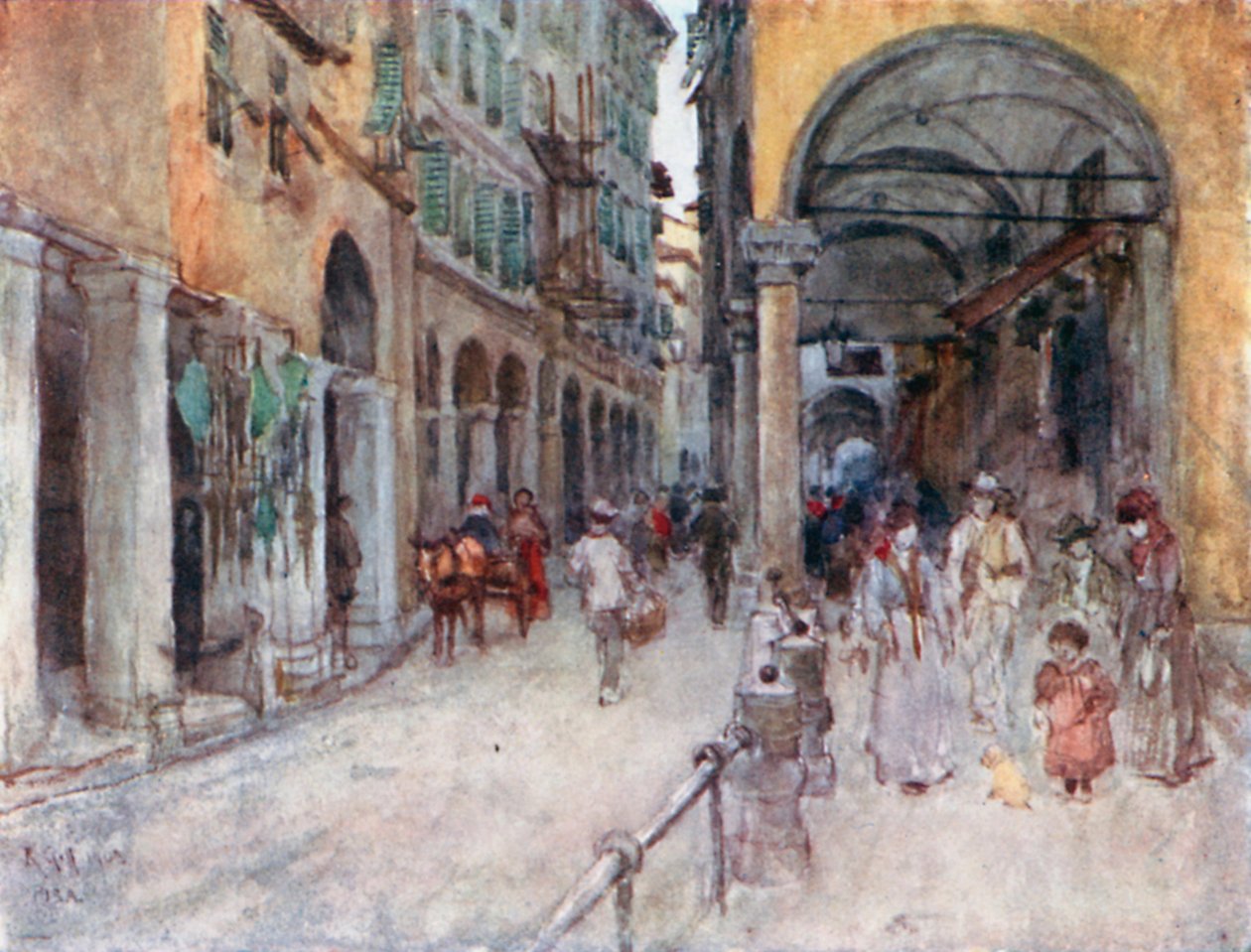 Studio di strada a Pisa (litografia a colori) da Robert Charles Goff