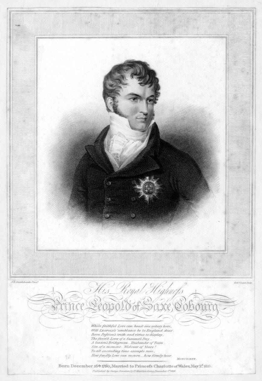 Principe Leopoldo Giorgio Cristiano Federico di Sassonia-Coburgo-Saalfeld, 1818 da Robert Cooper
