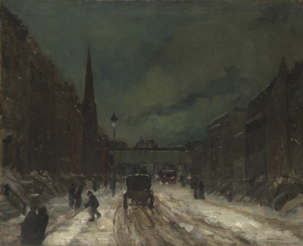 Scena di strada con neve (57th Street, NYC), 1902 da Robert Cozad Henri