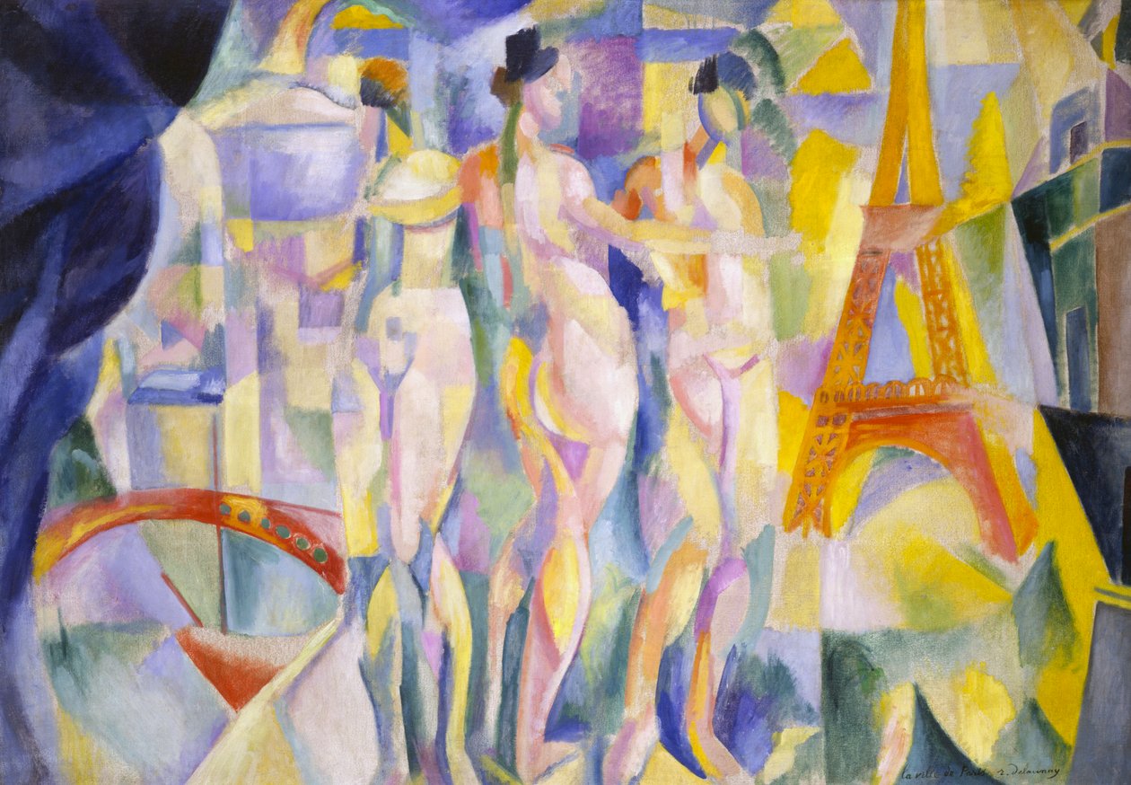 La città di Parigi, 1911 circa (olio su tela) da Robert Delaunay