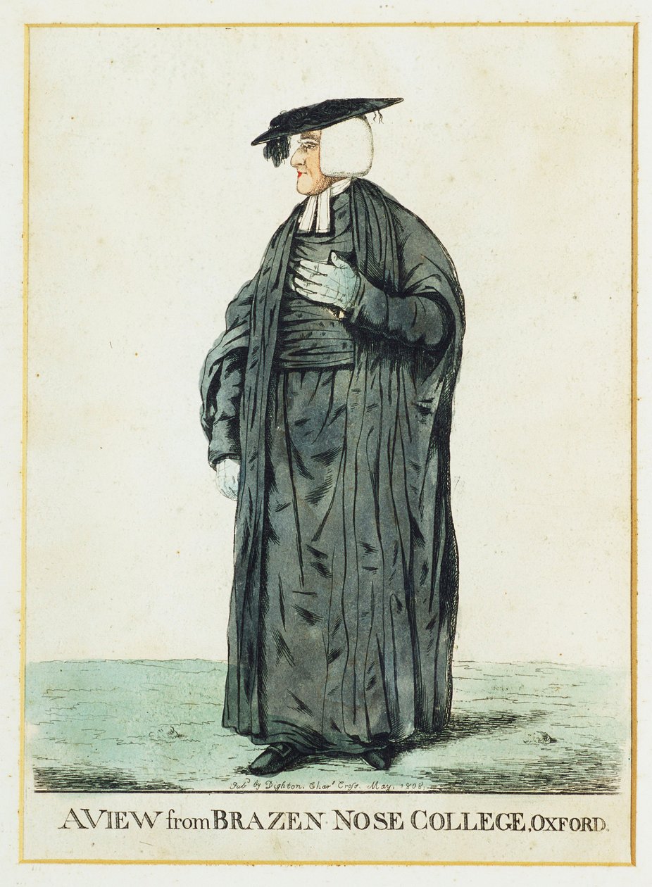 Veduta dal Brazen Nose College, Oxford da Robert Dighton
