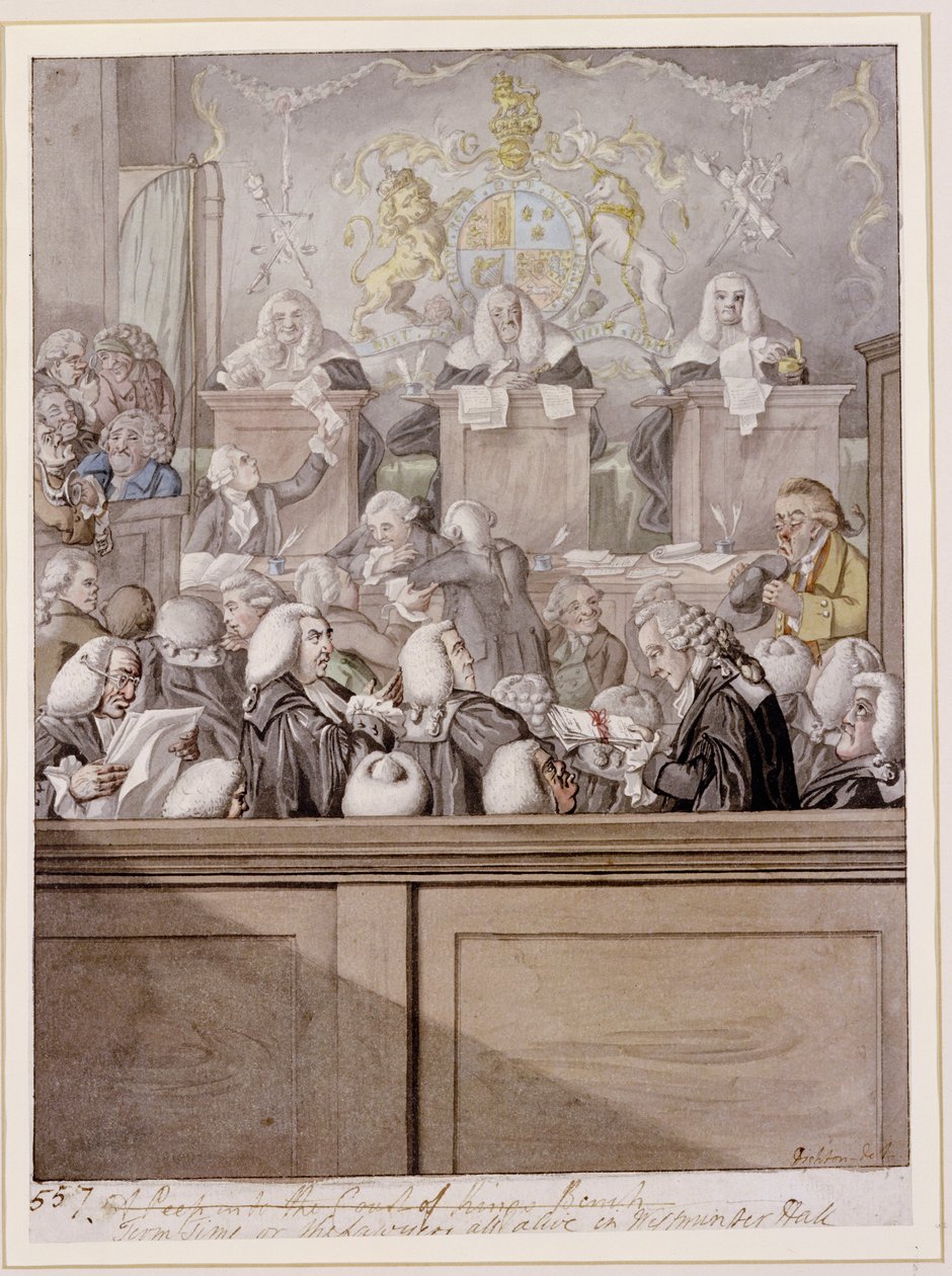 Tempo di Termine - o gli Avvocati tutti vivi nella Westminster Hall da Robert Dighton